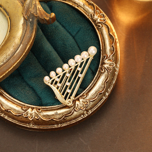 S2337B1 Pearl Brooch Scarf Buckle fine handmade gifts