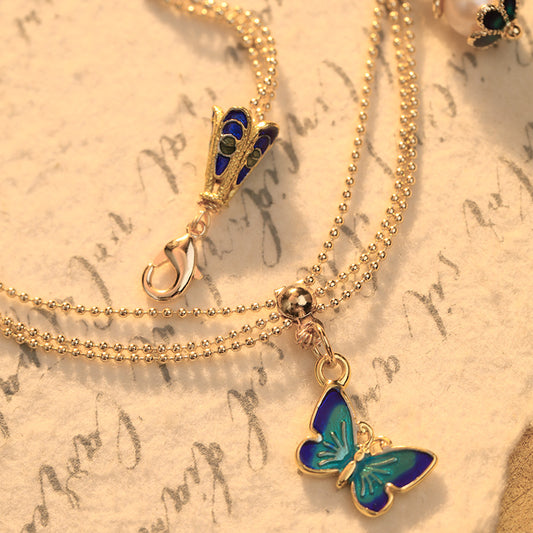 S2554N1 Pearl butterfly Necklace Choker necklace fine handmade gifts