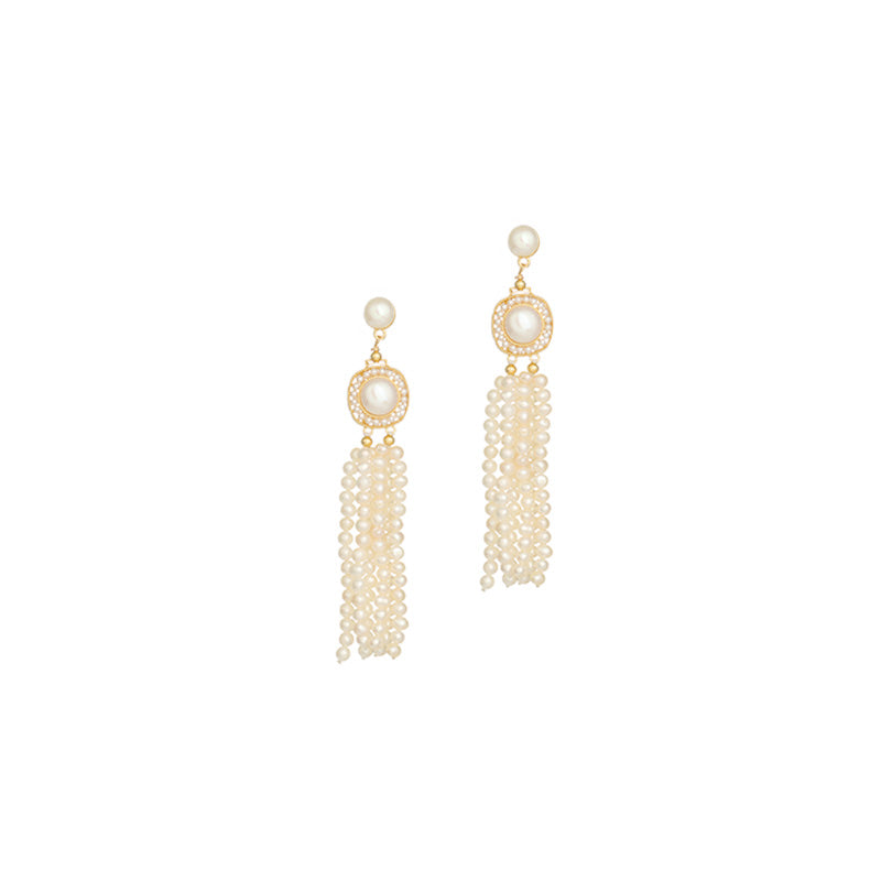 S4599E1 Pearl Long Earrings Stud Ear Accessories with tassels fashion handmade gifts