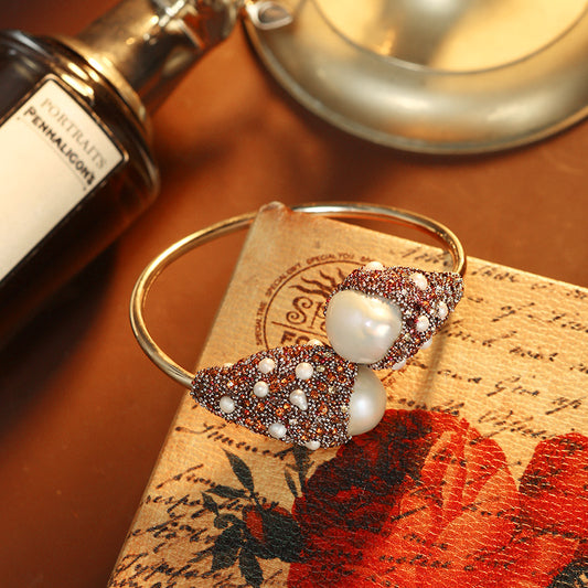 S2242C1 Pearl Bangle Hand Chain Bracelet fine handmade gifts