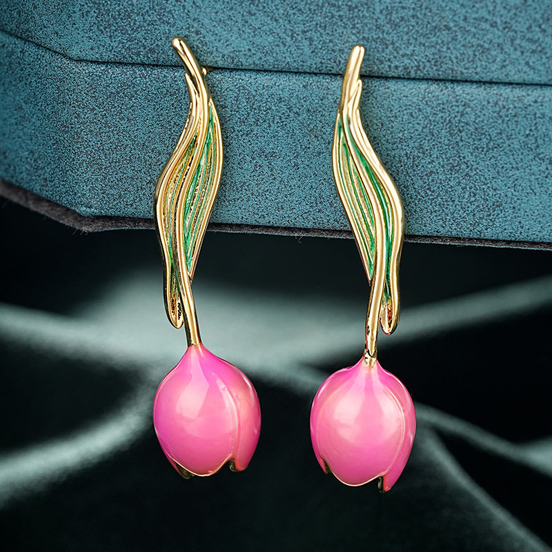 S5026E1 Magical Tulips Alloy Earrings