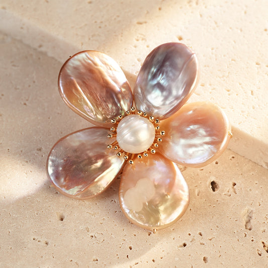 S2330B1 Pearl Flower Brooch Scarf Buckle fashion handmade gifts