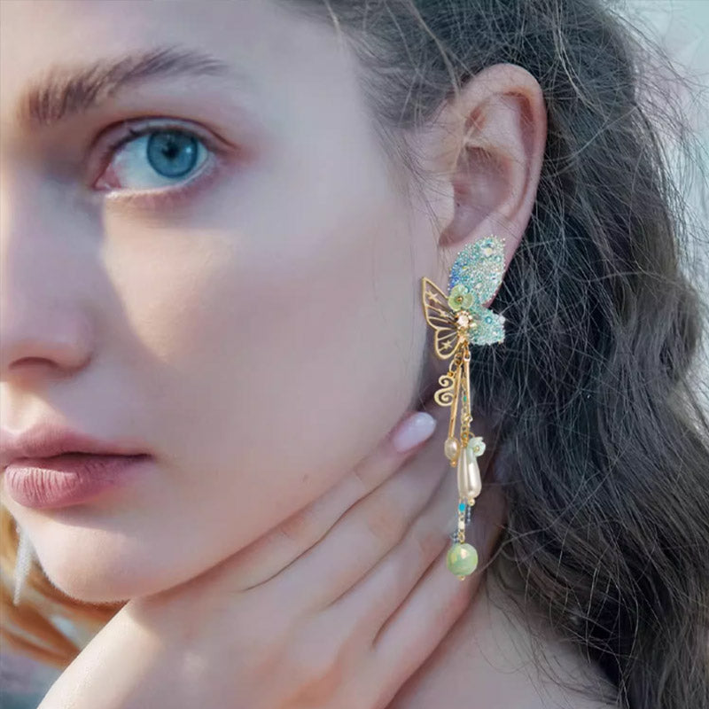 S4287E2 butterfly Earrings Stud Ear Accessories fine handmade gifts