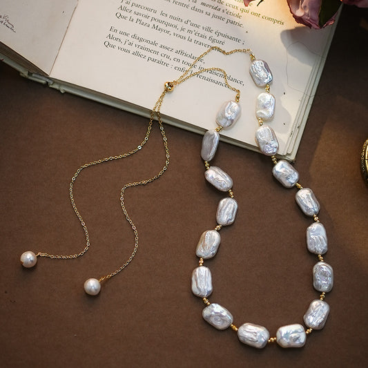 S2775N1 Pearl Sweater Chain Long Necklace Choker fine handmade gifts