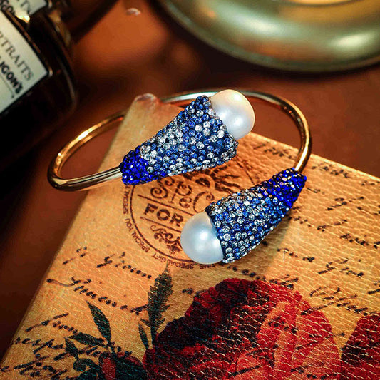 S2241C1 Pearl Bangle Hand Chain Bracelet traditional elegant fine handmade gifts