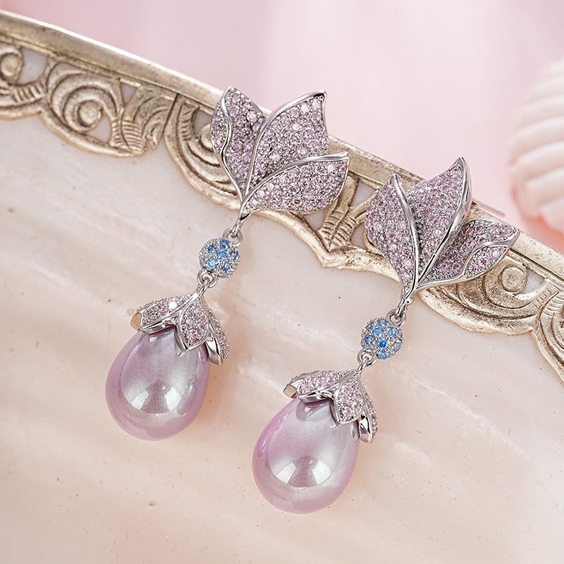 S5057E1 Iridescent Flower Shadow Earrings