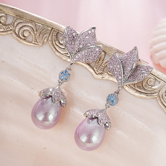 S5057E1 Iridescent Flower Shadow Earrings