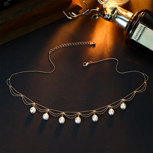 S2520N1 pearl Sweater Chain Long Necklace Choker fine handmade gifts