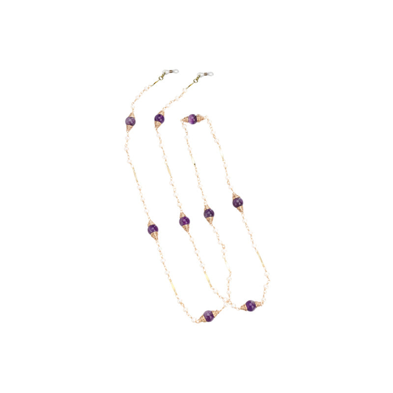 S2994N1 Amethyst Necklace Sweater Long Chain Choker Gift
