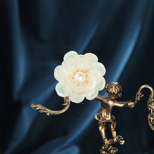 S2299B1 Pearl Flower  Brooch Bangle Hand Chain fine handmade gifts