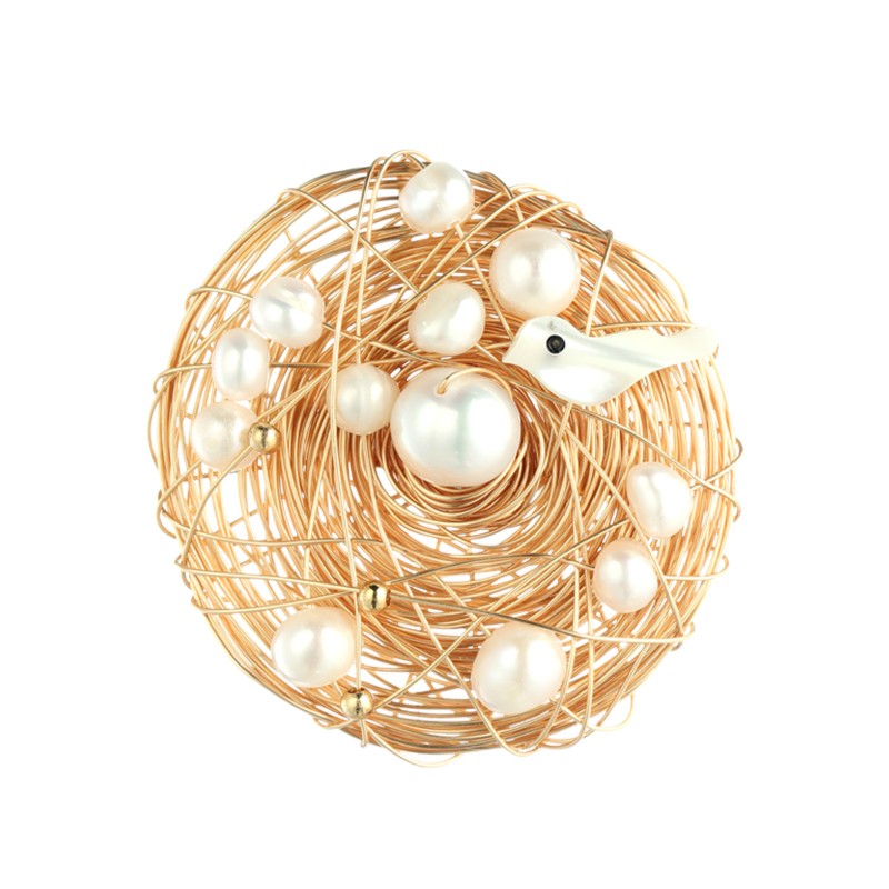 S2332B1 Pearl Brooch Scarf Buckle fine handmade gifts