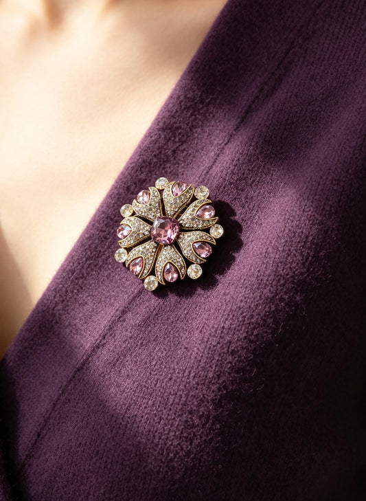 S2436B1 Silver Bloom brooch