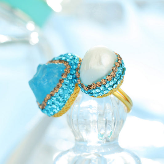 S2051R1 Aqua Pearl Duo ring
