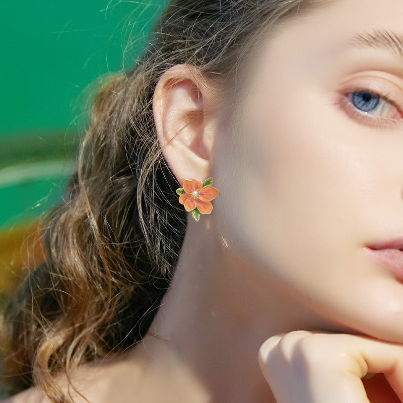 S4396E2 flower Earrings Stud Ear Accessories fine handmade gifts