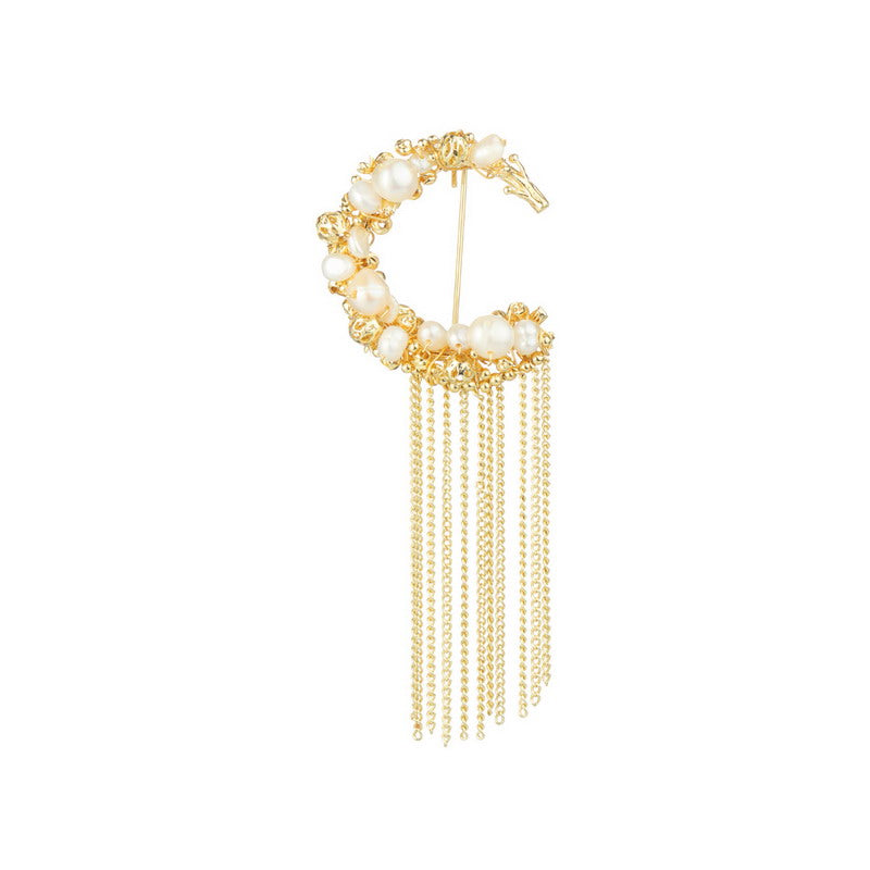S2281B1 pearl brooch Scarf Buckle with tassels fine handmade gifts
