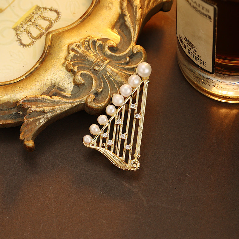 S2337B1 Pearl Brooch Scarf Buckle fine handmade gifts