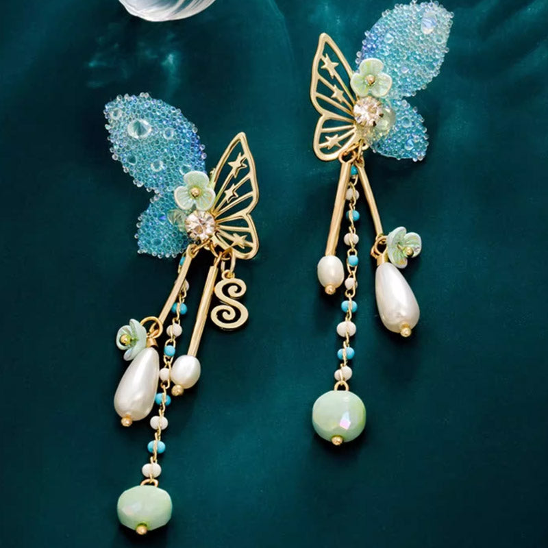 S4287E2 butterfly Earrings Stud Ear Accessories fine handmade gifts