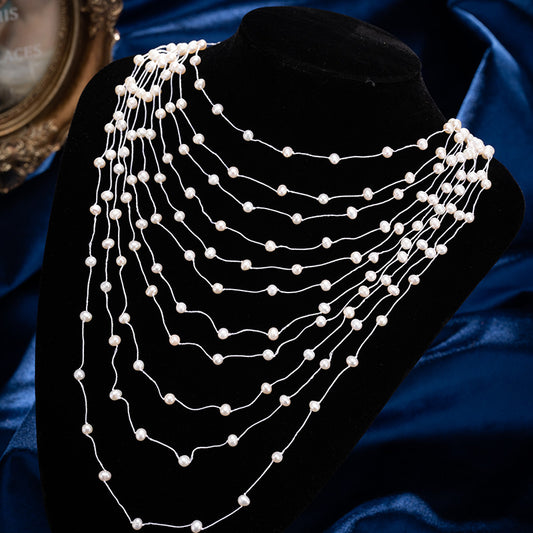 S2658N2 Pearl Sweater Chain Long Necklace with tassels fashion handmade gifts