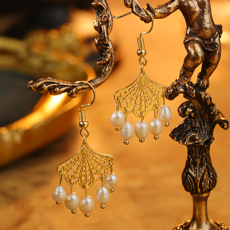 S4701E1 Pearl Long  Earrings Stud Ear Accessories with tassels fine handmade gifts