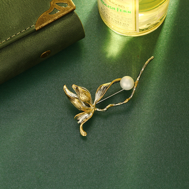 S2352B1 Pearl Brooch Scarf Buckle fine handmade gifts