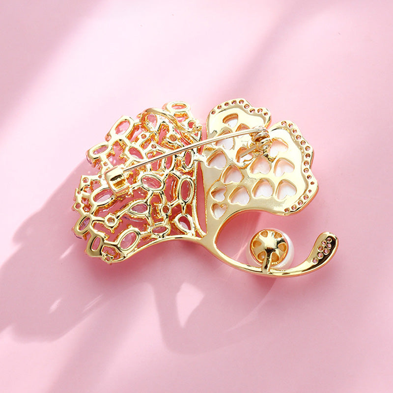 S2424B1 Ginkgo Pearl brooch