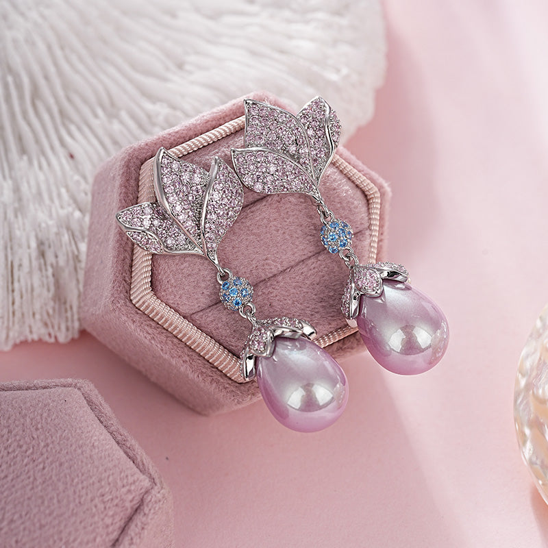 S5057E1 Iridescent Flower Shadow Earrings