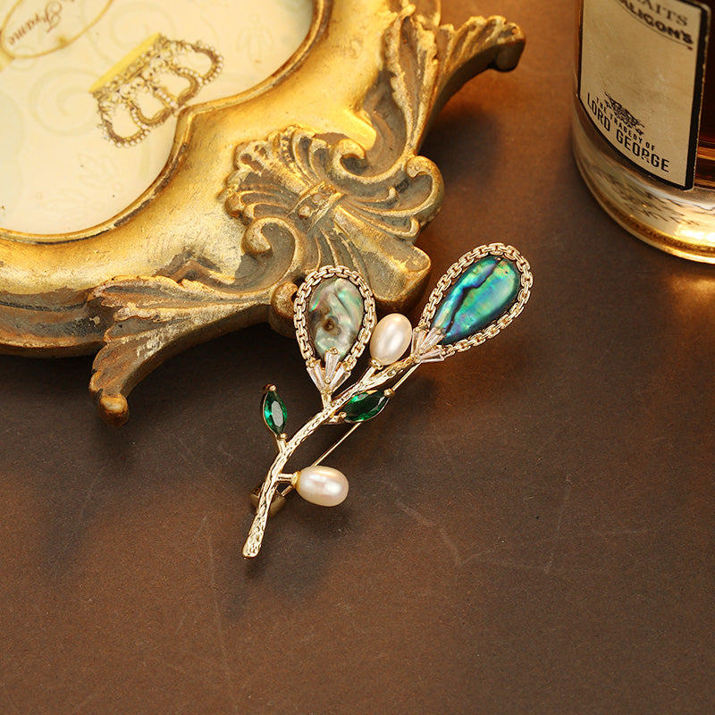 S2339B1  Pearl  Brooch Scarf Buckle fine handmade gifts