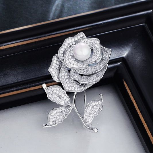 S2152B1 Flower Brooch Scarf Buckle fine handmade gifts