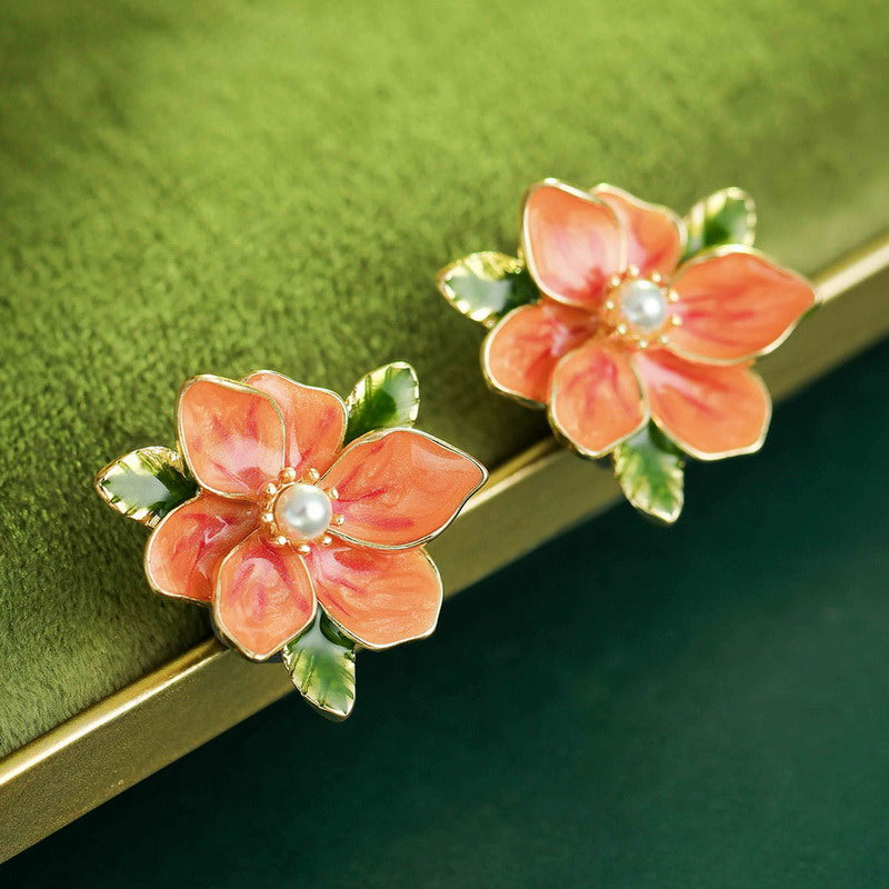 S4396E2 flower Earrings Stud Ear Accessories fine handmade gifts