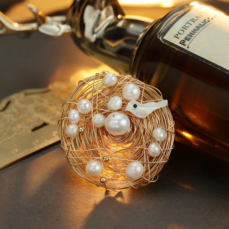 S2332B1 Pearl Brooch Scarf Buckle fine handmade gifts