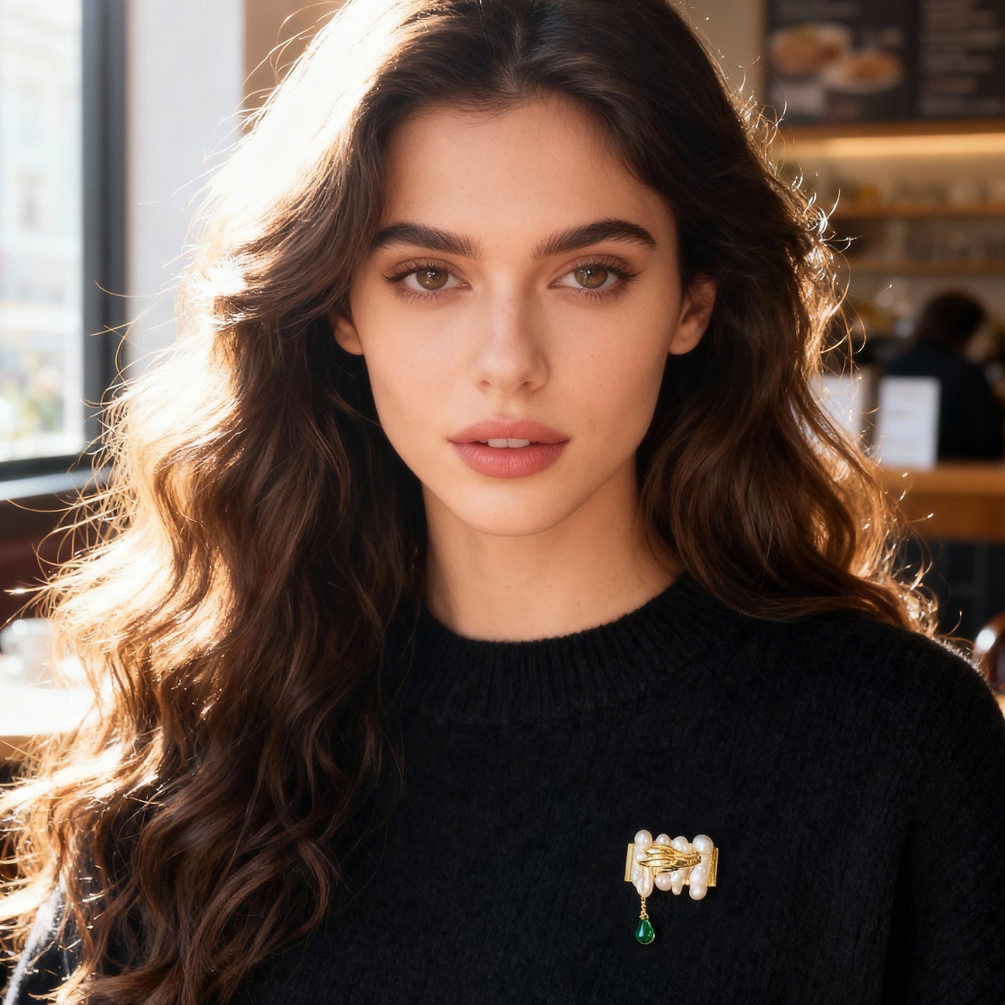 S2286B1 pearl Brooch Scarf Buckle fine handmade gifts