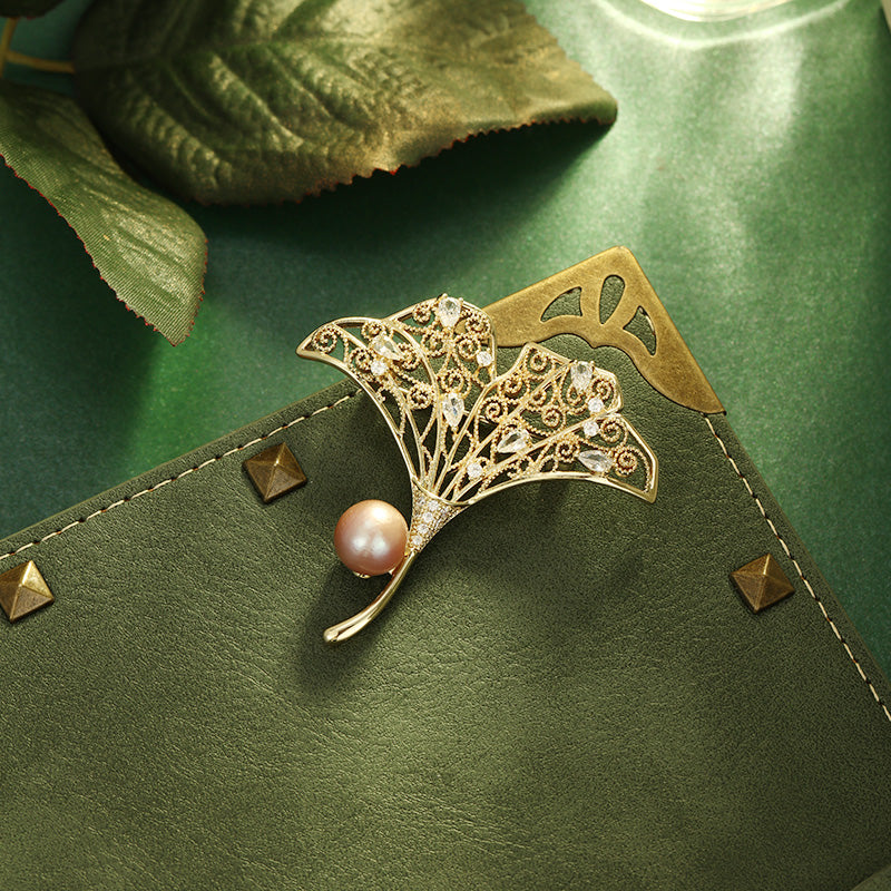 S2348B1 Pearl Brooch Scarf Buckle fine handmade gifts