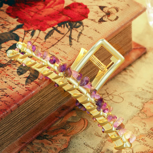 S2606H2 Pure Amethyst Anti-Slip Hair accessories Hair Clip Claw Clip fine handmade gifts