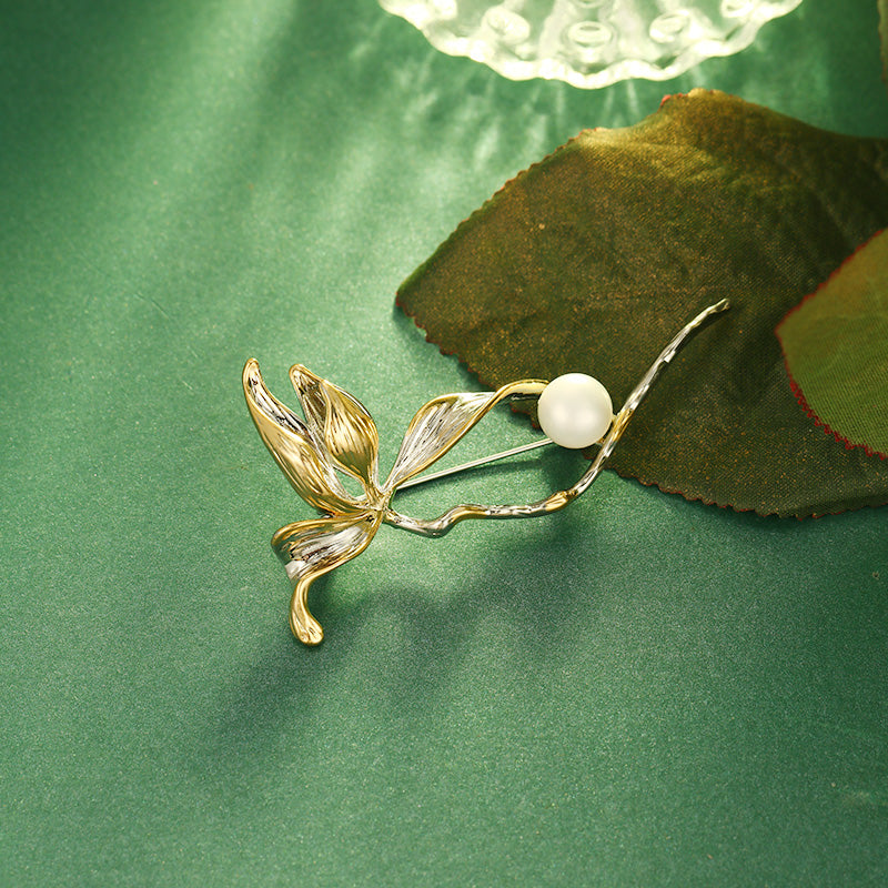S2352B1 Pearl Brooch Scarf Buckle fine handmade gifts