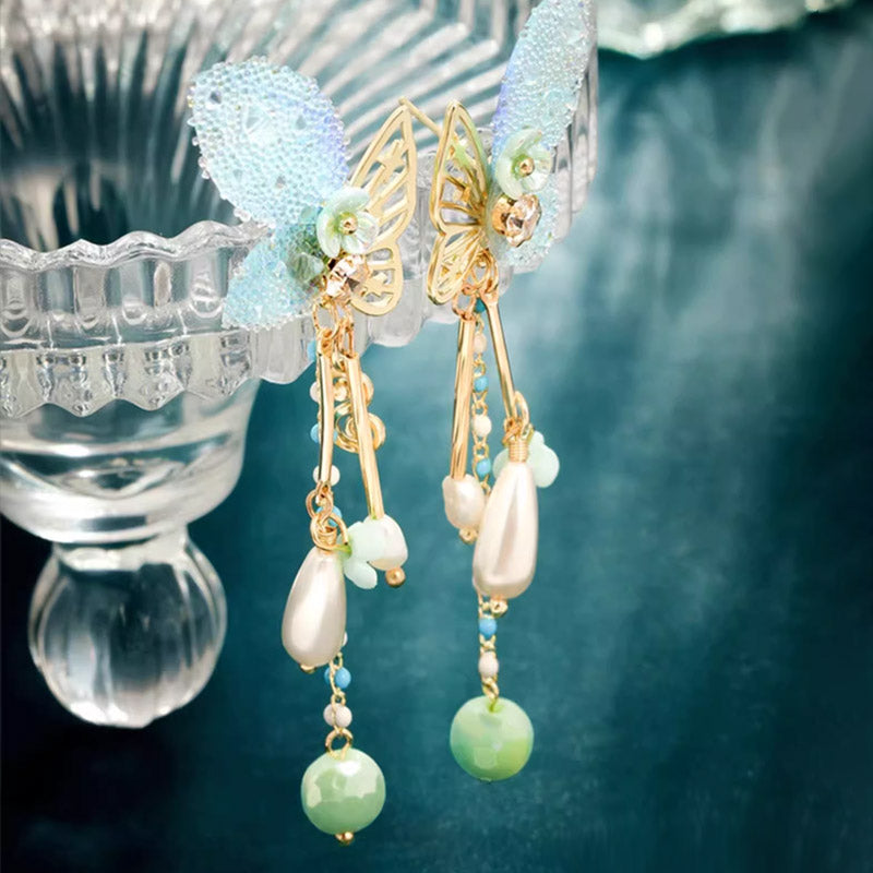 S4287E2 butterfly Earrings Stud Ear Accessories fine handmade gifts