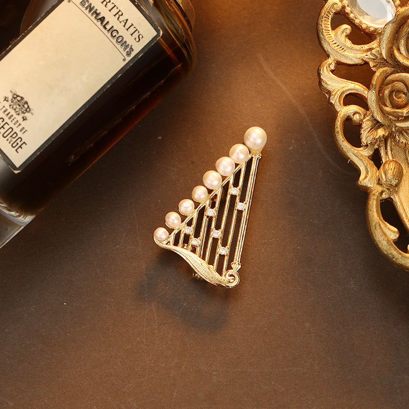 S2337B1 Pearl Brooch Scarf Buckle fine handmade gifts