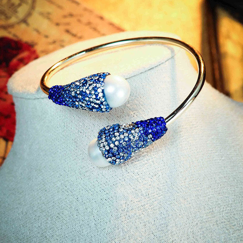 S2241C1 Pearl Bangle Hand Chain Bracelet traditional elegant fine handmade gifts