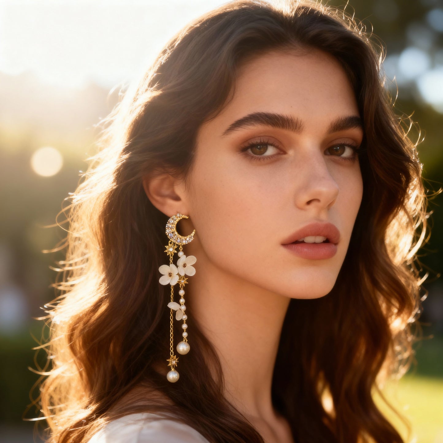 S3900E1 Earrings Ear Studs Flower Shadow Mystery