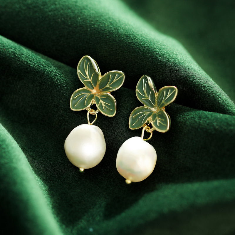 S4370E1 Pearl Flower Earrings Stud Ear Accessories fine handmade gifts