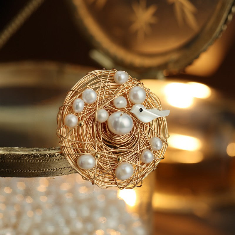 S2332B1 Pearl Brooch Scarf Buckle fine handmade gifts