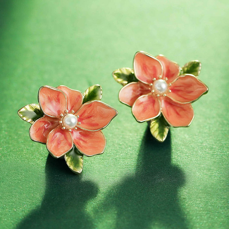 S4396E2 flower Earrings Stud Ear Accessories fine handmade gifts
