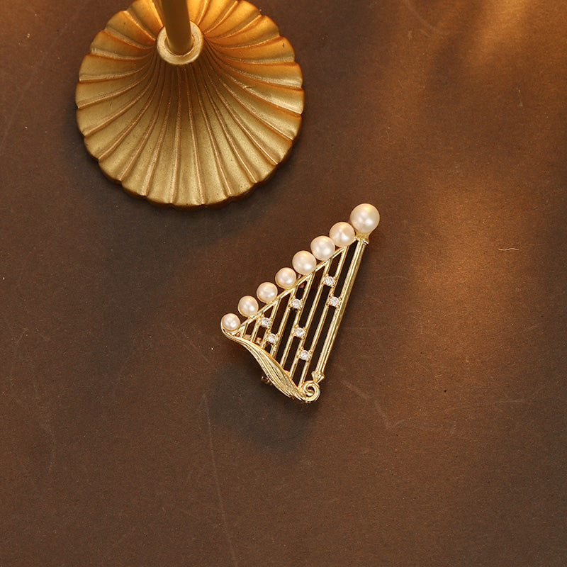 S2337B1 Pearl Brooch Scarf Buckle fine handmade gifts