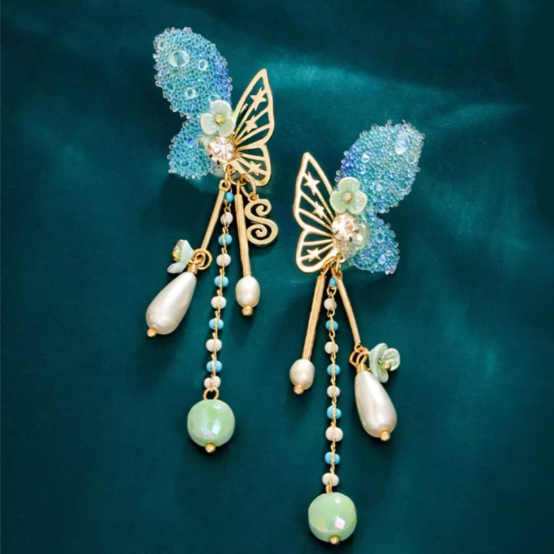 S4287E2 butterfly Earrings Stud Ear Accessories fine handmade gifts