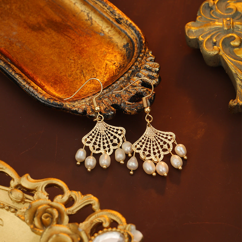 S4701E1 Pearl Long  Earrings Stud Ear Accessories with tassels fine handmade gifts
