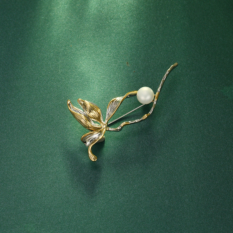 S2352B1 Pearl Brooch Scarf Buckle fine handmade gifts