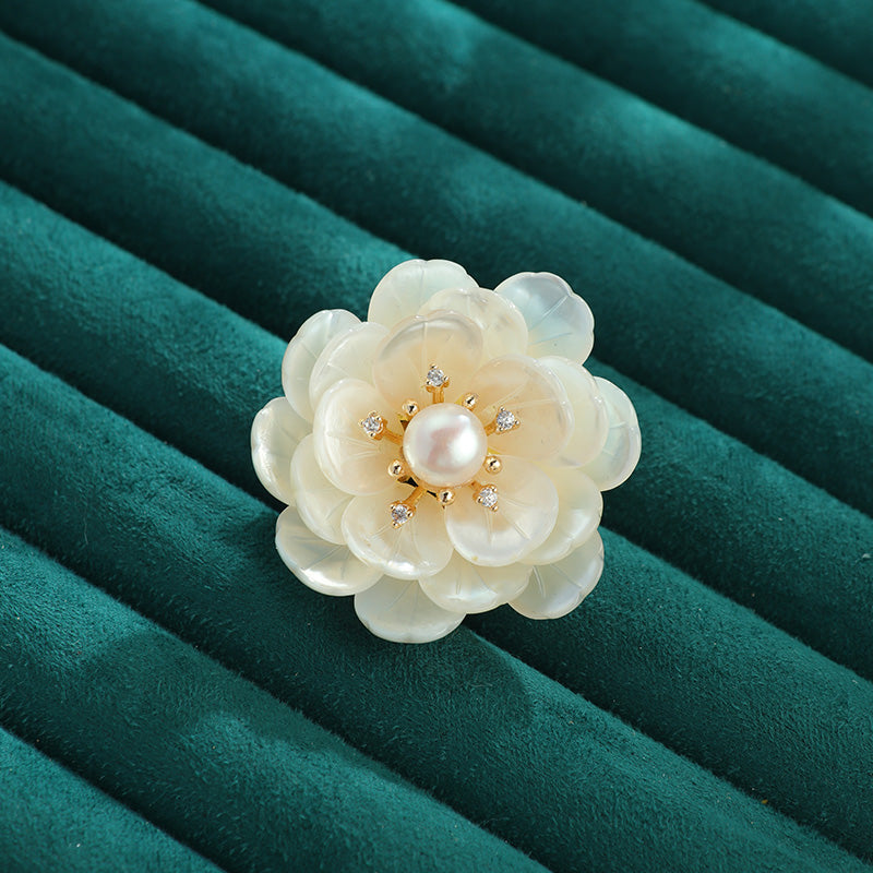 S2299B1 Pearl Flower  Brooch Bangle Hand Chain fine handmade gifts
