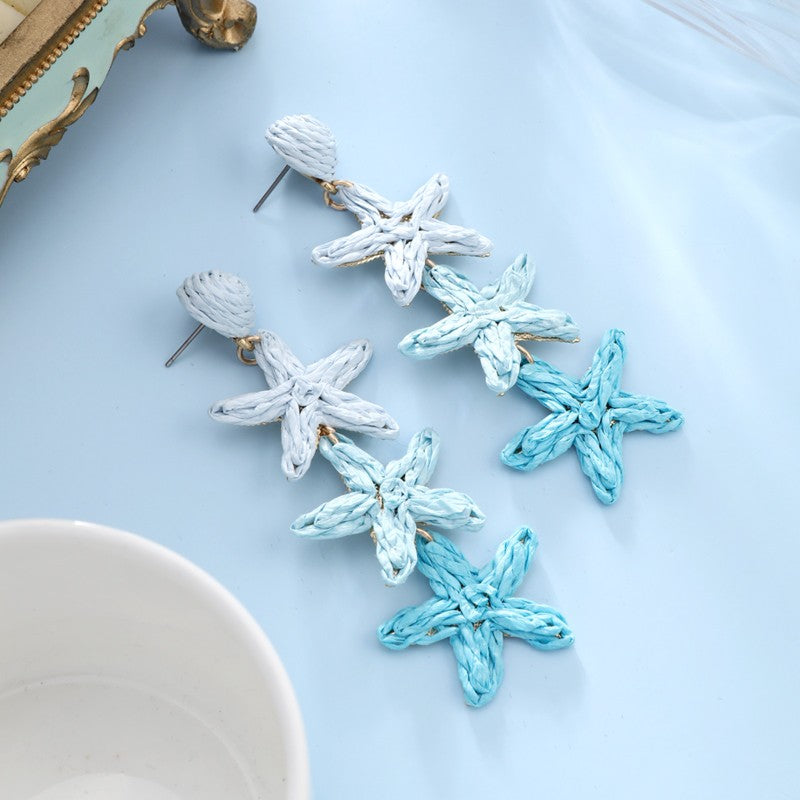 S5153E1 A Starfish Kissed by the Sky and the Sea Earrings Stub Ear Accessiories