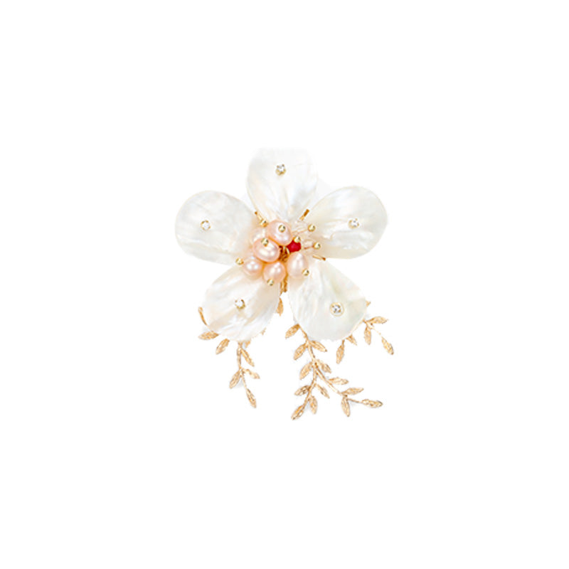 S2349B1 Pearl Flower Brooch Scarf Buckle fine handmade gifts
