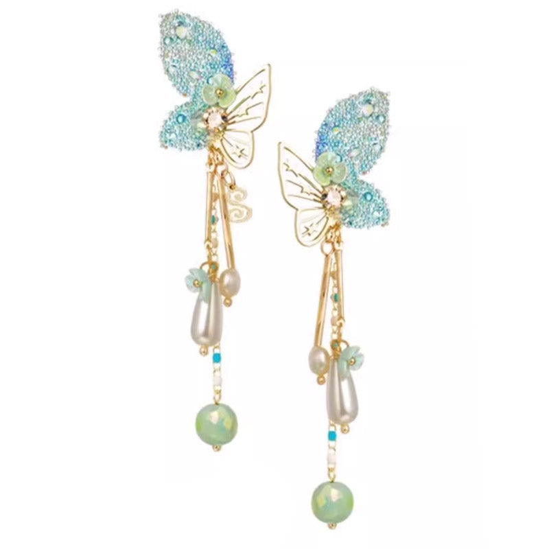 S4287E2 butterfly Earrings Stud Ear Accessories fine handmade gifts