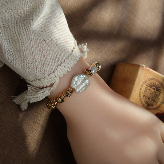 S2265C1 Bangle Hand Chain Bracelet Baroque Enchantment